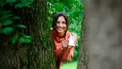Woman with smartphone